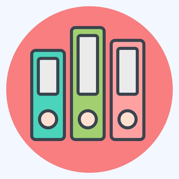 Archivo de iconos relacionados con el símbolo del libro estilo de color mate ilustración de diseño simple