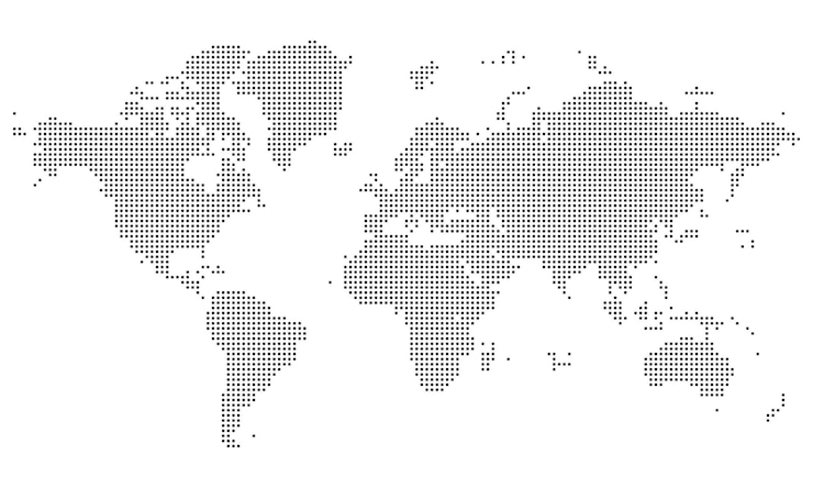 El archivo de ilustración del vector del mapa del mundo punteado aisló un fondo blanco justo realista el mapa del mundo puntuado