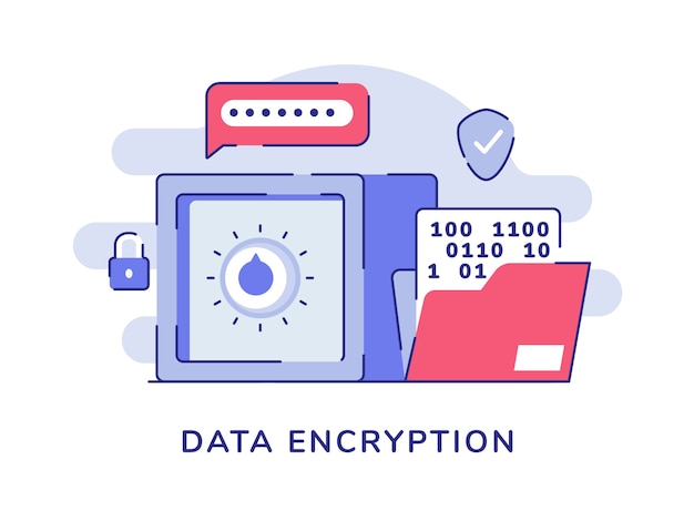 Archivo de número de contraseña de banco de bóveda de cifrado de datos fondo blanco aislado