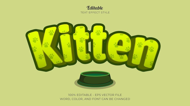 Un archivo de texto de gatito verde que dice 100 % editable.