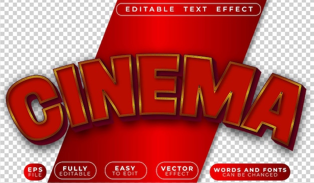 El archivo de texto vectorial totalmente editable de Cinema Show Red