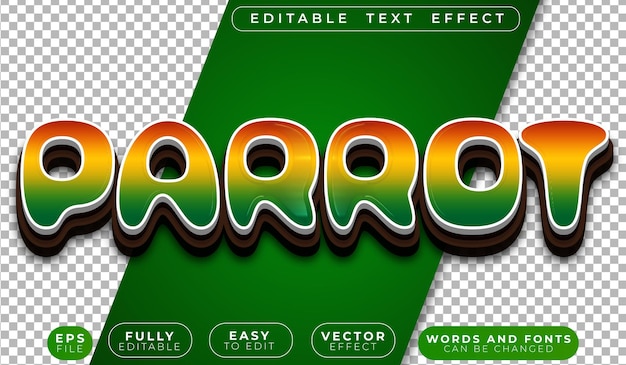 El archivo de texto vectorial totalmente editable de Parrot Bird Animal Pet