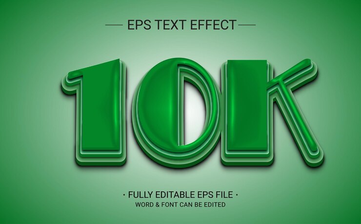 Vector archivo totalmente editable de efectos de texto de 10k