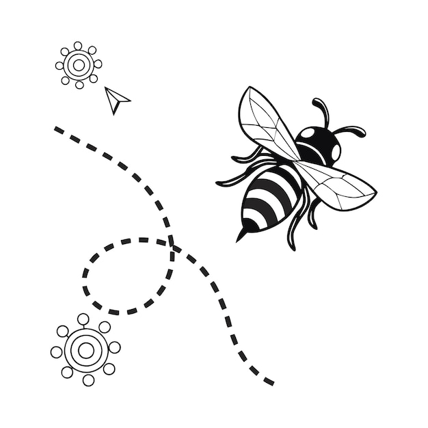 Archivo de trazado de rutas de abejas Svg