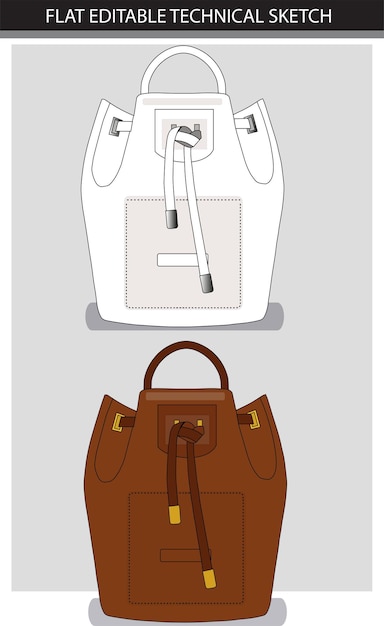 Archivo de vector bolsa flat sketch