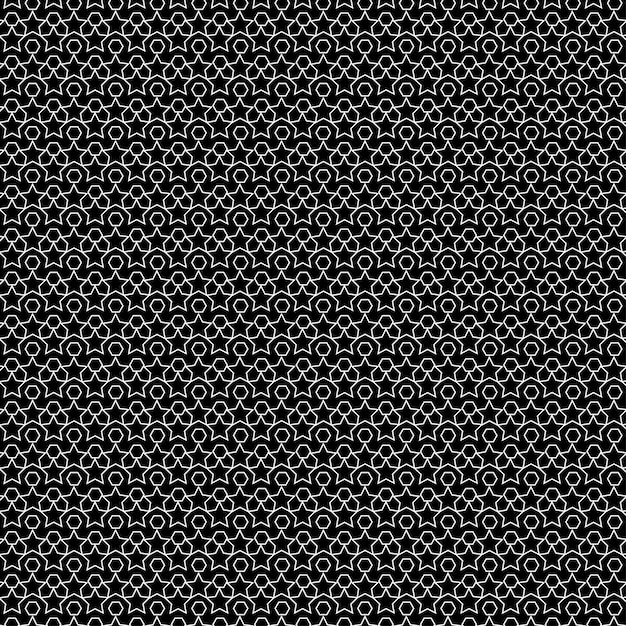 Archivo de vector de color blanco y negro Star y Hexa Pattern