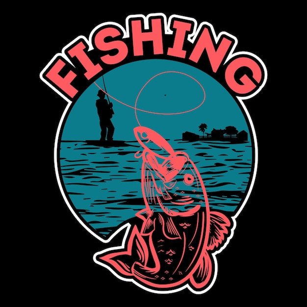 Vector archivo de vector de diseño de camiseta de pesca