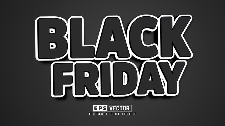 Vector archivo de vector de efecto de texto editable 3d de viernes negro con fondo lindo