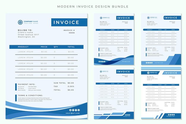 Vector archivo de vector de paquete de diseño de factura corporativa moderna premium.