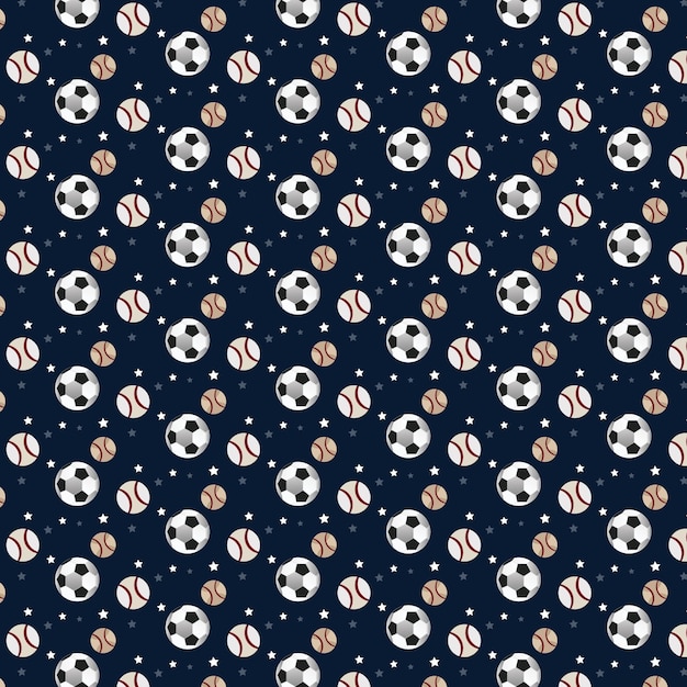 Archivo de vector de plantilla de fondo de repetición de diseño de patrón de pelotas deportivas