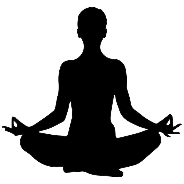 Archivo de vector de pose de yoga de meditación