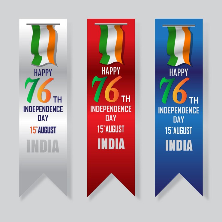 archivo vectorial 76.º día de la independencia india cintas de tres colores