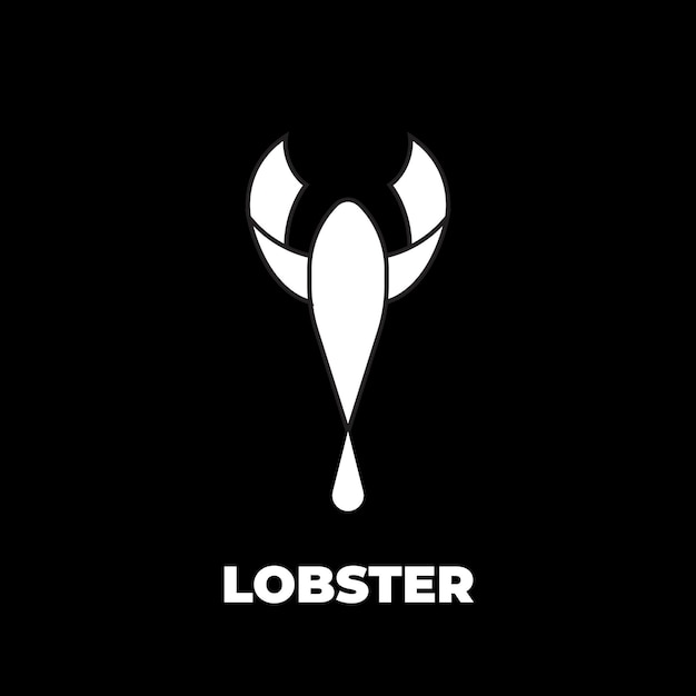 Archivo vectorial abstracto del logotipo de la langosta sobre fondo negro
