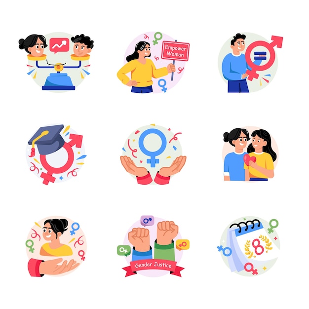El archivo vectorial del Día Internacional de la Mujer EPS 10 Set 01