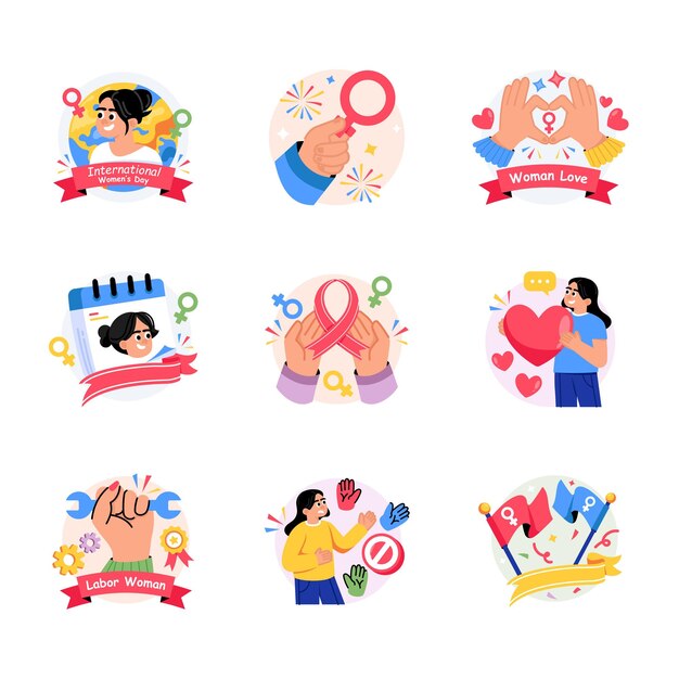 El archivo vectorial del Día Internacional de la Mujer EPS 10 Set 03