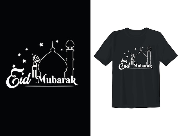 El archivo vectorial de diseño de la camiseta Eid Mubarak