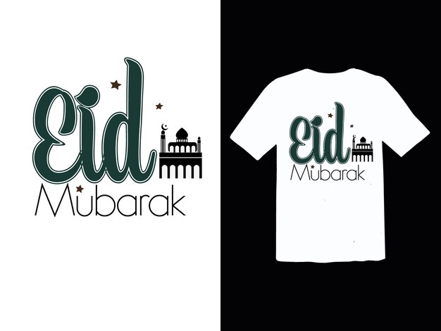 El archivo vectorial de diseño de la camiseta Eid Mubarak