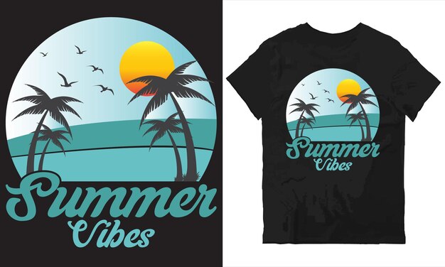 El archivo vectorial de diseño de la camiseta Summer Vibes