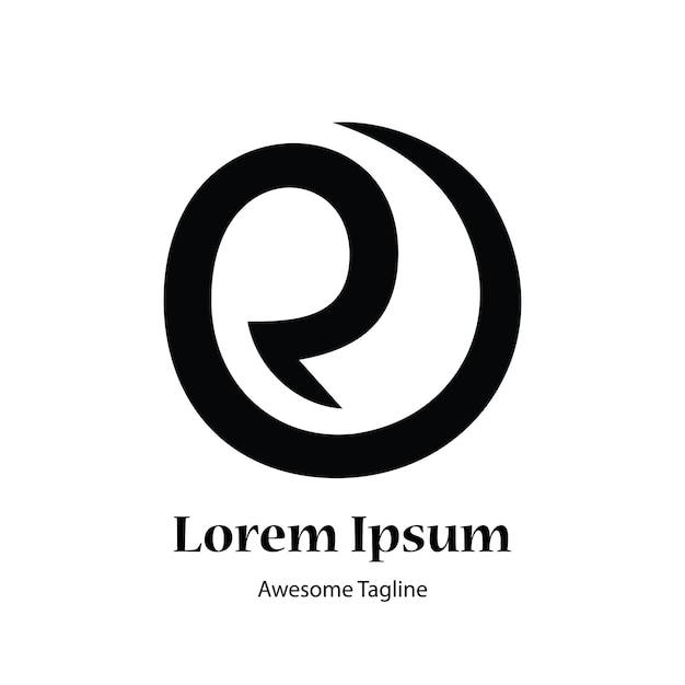 Archivo vectorial de diseño inicial del logotipo de la letra R