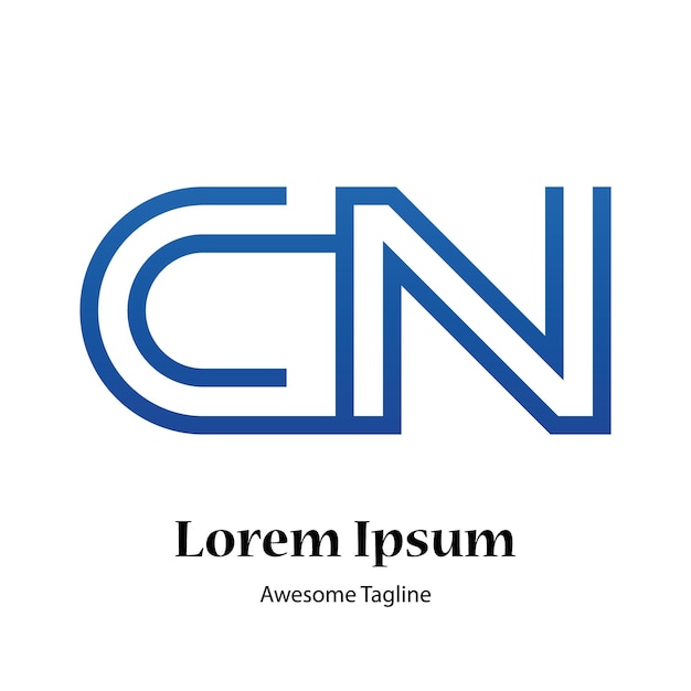 Archivo vectorial de diseño de la letra del logotipo CN