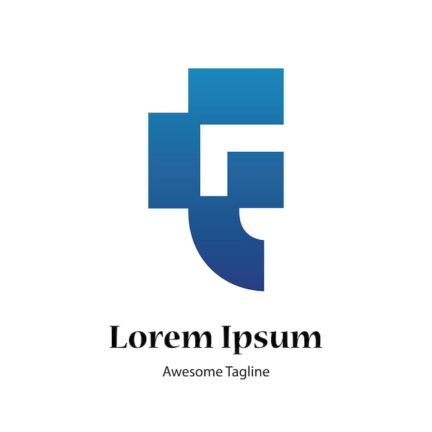 Archivo vectorial de diseño de logotipo creativo de la letra F