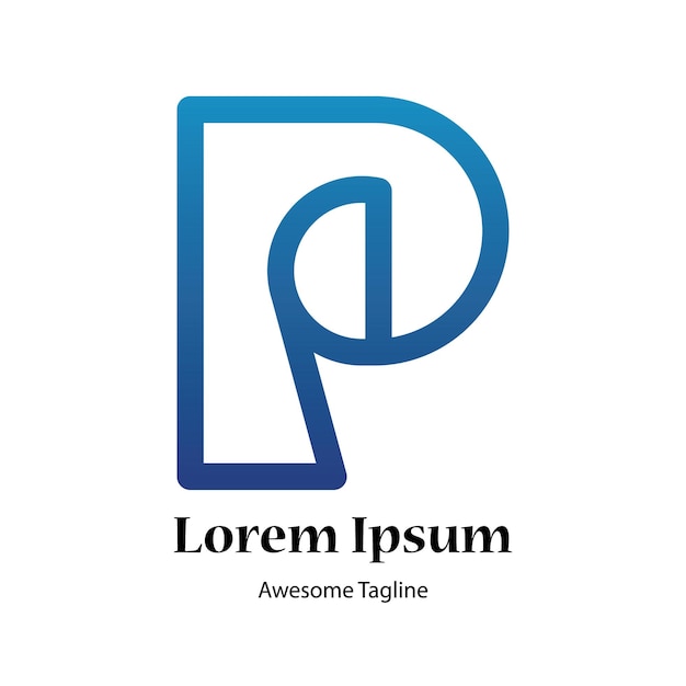 Archivo vectorial de diseño del logotipo de la letra P