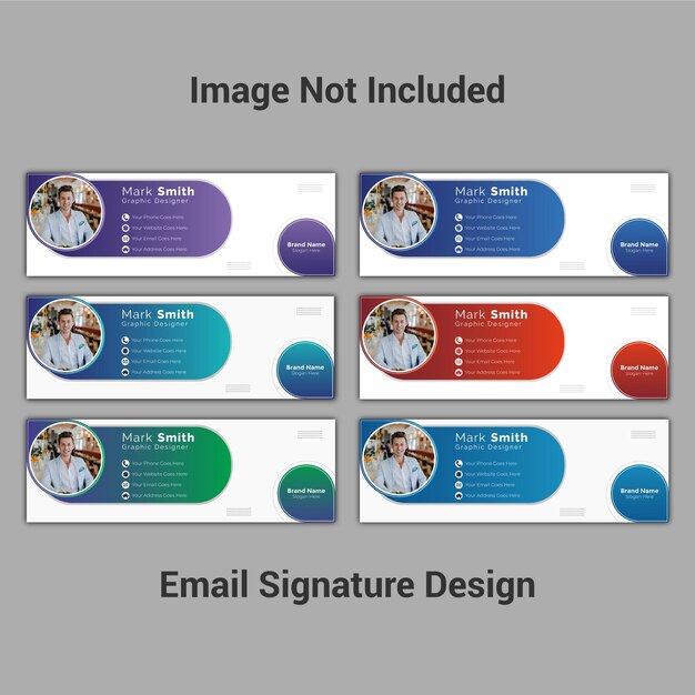 archivo vectorial de diseño de pie de página personal y firma de correo electrónico corporativo