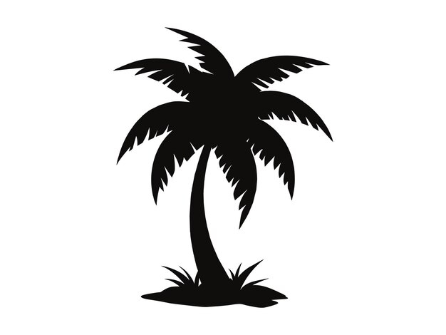 Un archivo vectorial de diseño de silueta de un árbol de coco