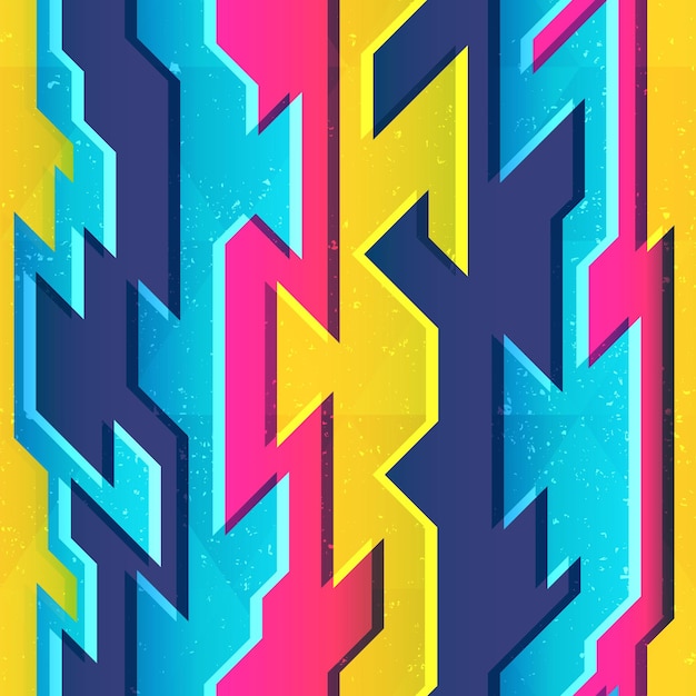 Archivo vectorial eps 10 de patrones sin fisuras geométricos de color brillante