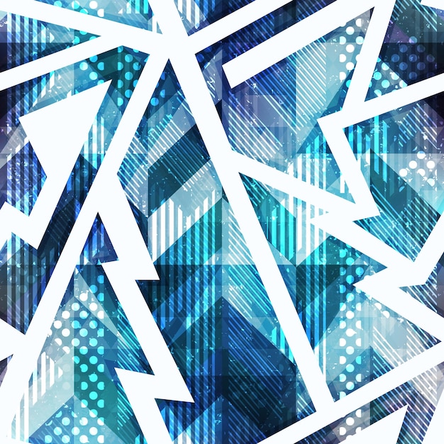 Archivo vectorial eps 10 de patrones sin fisuras geométricos grunge azul