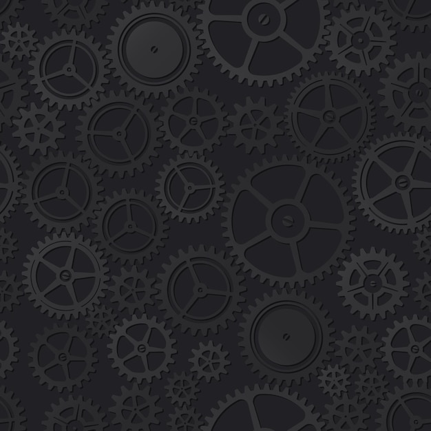 Archivo vectorial eps 10 de patrones sin fisuras de mecanismo de reloj negro