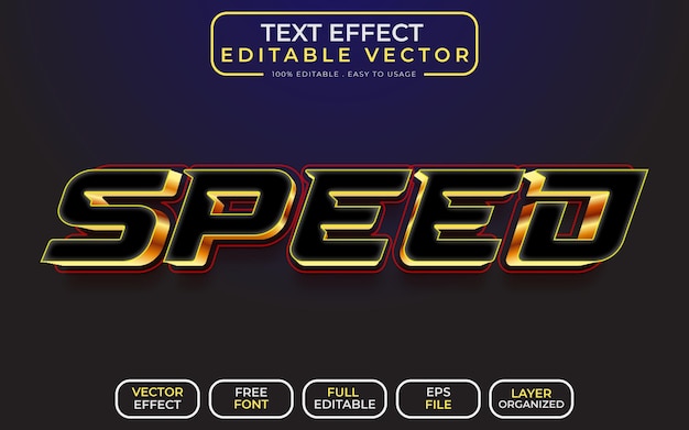 Archivo vectorial EPS de efecto de texto 3D de velocidad