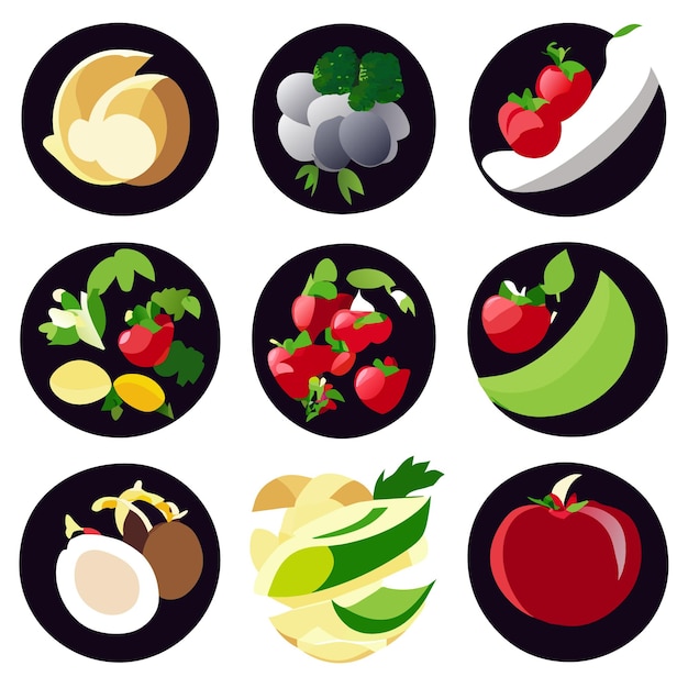 Archivo vectorial EPS de iconos de comida tentadora