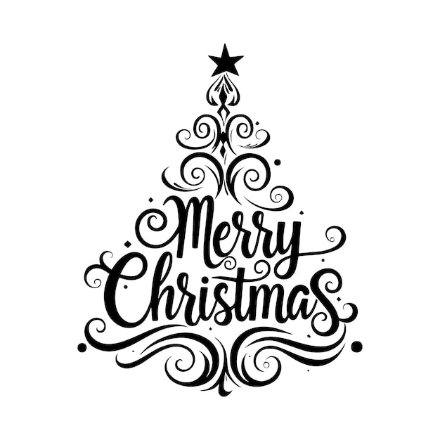 Archivo vectorial de estilo de árbol de Navidad feliz