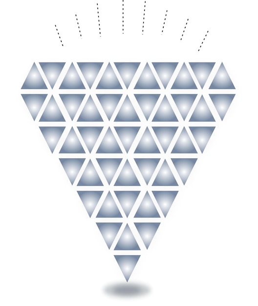 Archivo vectorial hecho de triángulo con fondo blanco