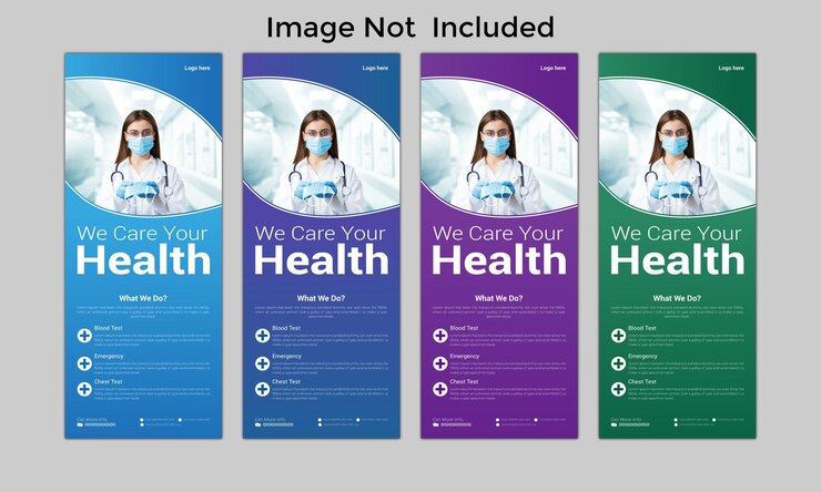 archivo vectorial de plantilla de diseño de banner enrollable o standee médico moderno