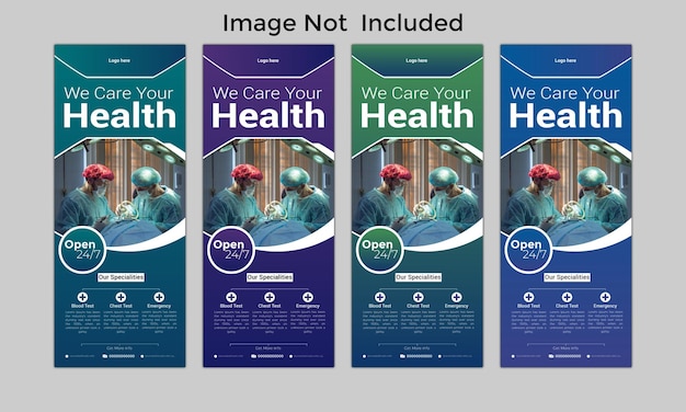 archivo vectorial de plantilla de diseño de banner roll up o x médico moderno