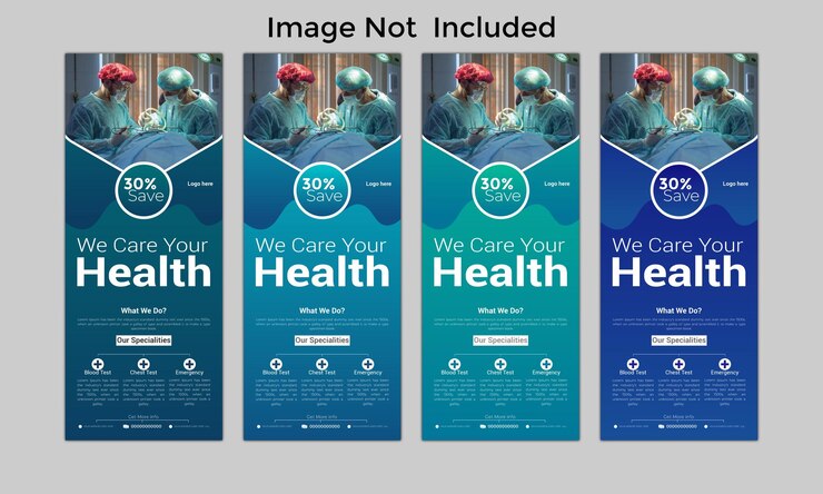 archivo vectorial de plantilla de diseño de banner roll up o x médico moderno