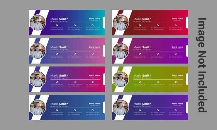 archivo vectorial de plantilla de diseño de firma de correo electrónico moderno y de tendencia