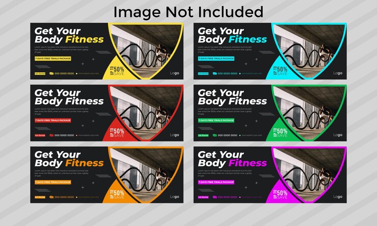archivo vectorial de plantilla de diseño de portada de facebook de banner web de fitness moderno