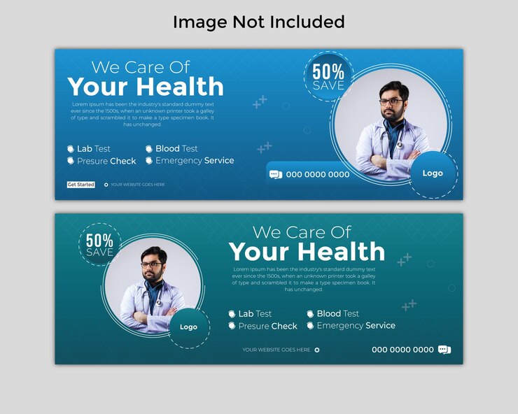 Archivo vectorial de plantilla de diseño de portada de Facebook médica moderna y de tendencia