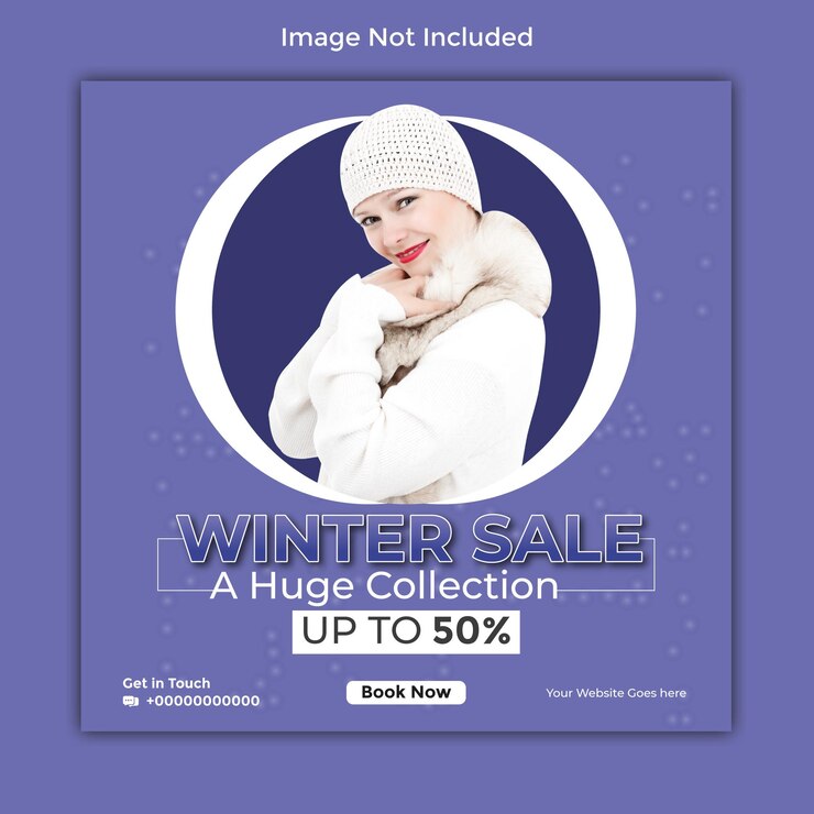 Archivo vectorial de plantilla de diseño de redes sociales de banner de invierno moderno y de tendencia o banner de venta
