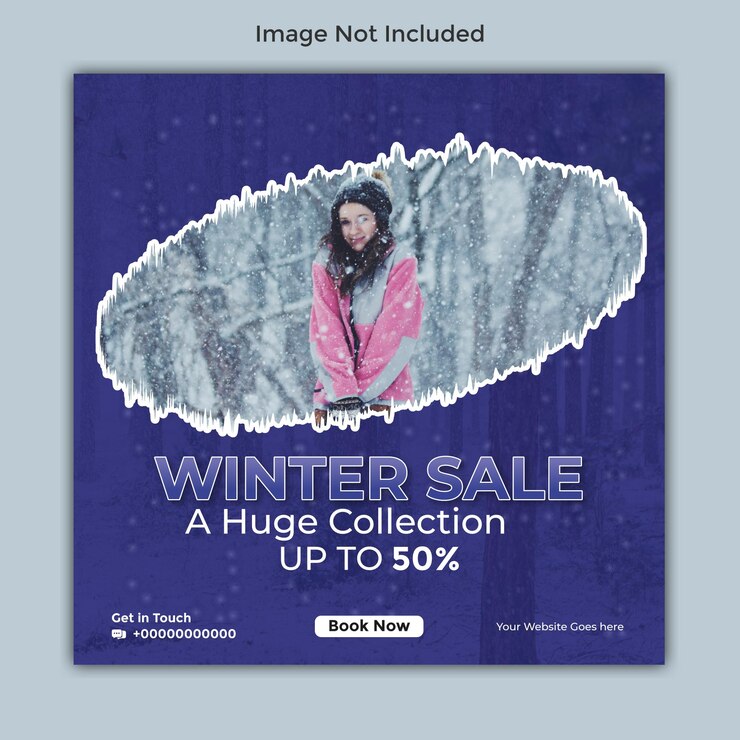 Vector archivo vectorial de plantilla de diseño de redes sociales de banner de invierno moderno y de tendencia o banner de venta