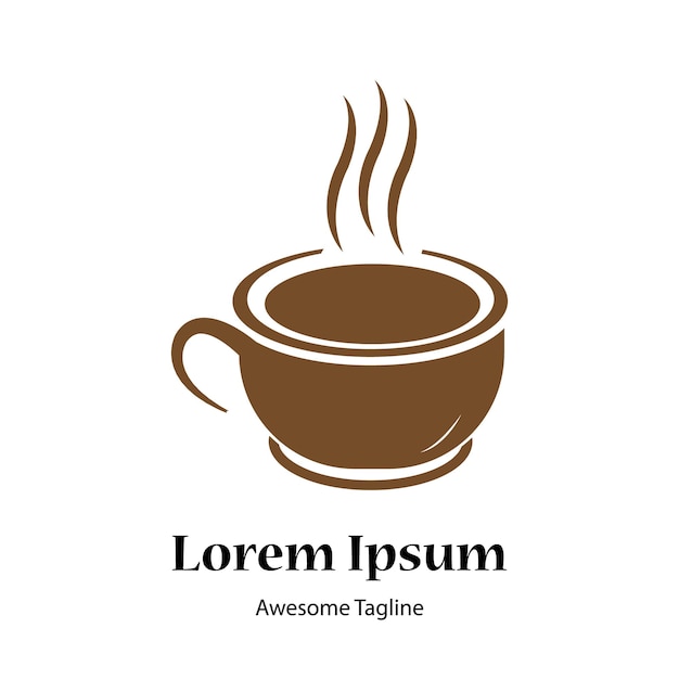 Archivo vectorial de plantillas de logotipos de frijoles y tazas de café