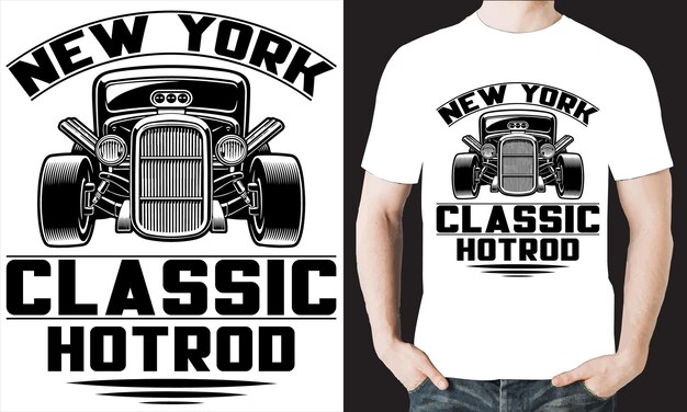 Archivos vectoriales de diseño de camiseta NEWYORK CLASSIC HOTROD