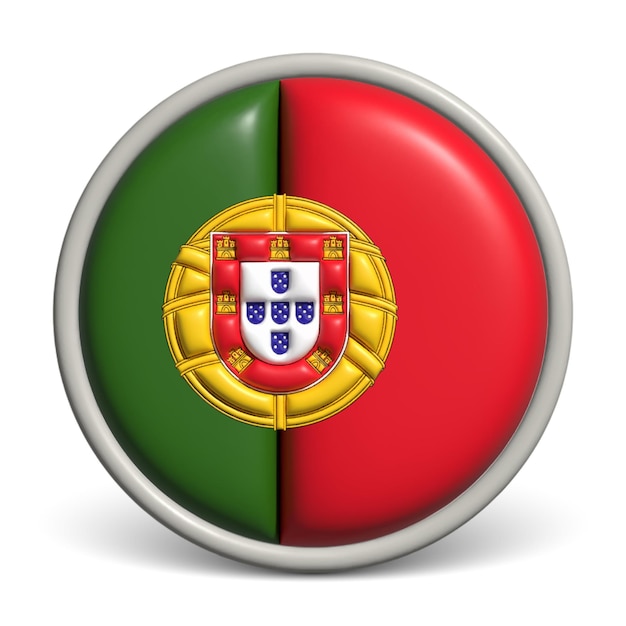 Vector arcilla render vector icono bandera portugal