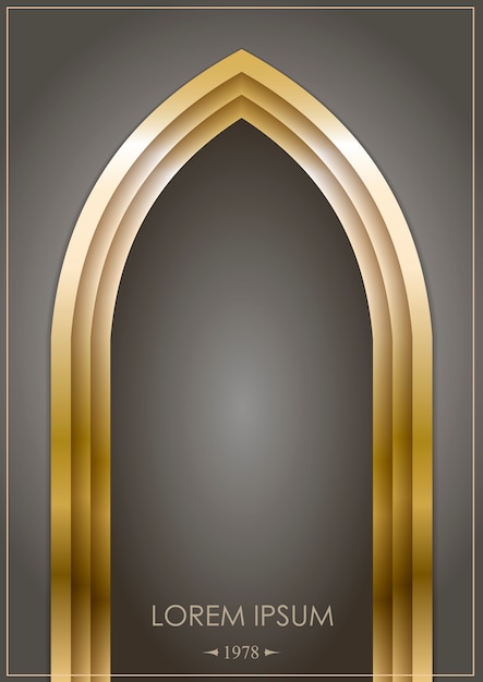 Vector arco árabe de oro