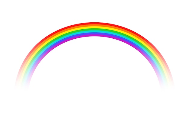 Arco arcoíris a rayas con efecto de transparencia aislado en fondo blanco Vector