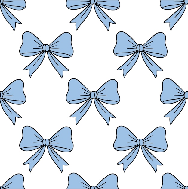 Arco azul festivo patrón sin costuras sobre fondo blanco Ilustración vectorial Diseño para vacaciones de tela