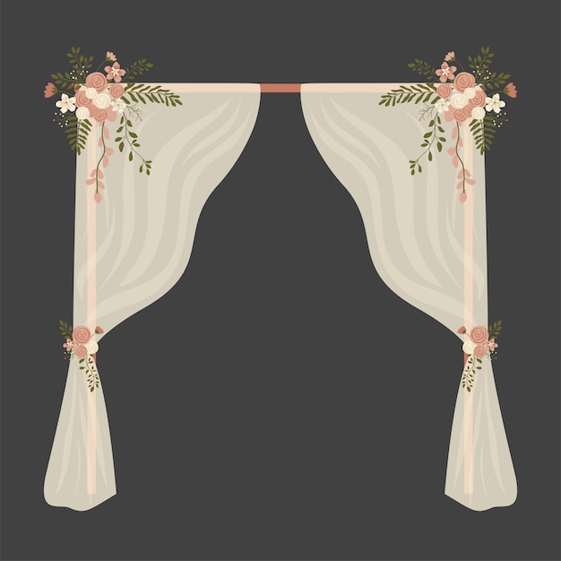 Arco de bodas con decoración de flores